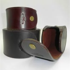 JP Shooting Essentials J.P Leather Fly Reel Case -Top Sea-Trout Tackle Sales s14a0431.2